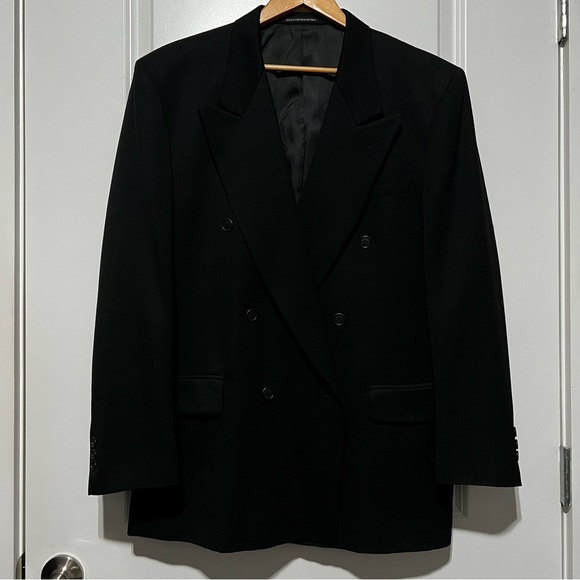 Pierre Balmain Men’s Vintage Double Breasted Suit Coat in Black - Picture 3 of 16